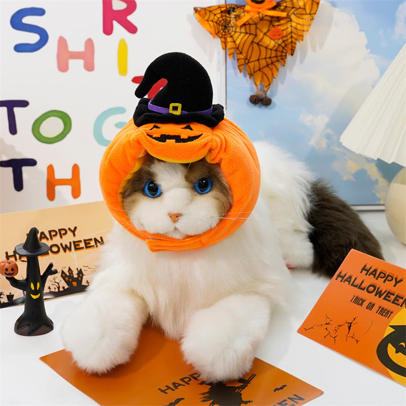 Halloween Pet Costume | Pumpkin Vest & Hat for Dogs & Cats | XS–L