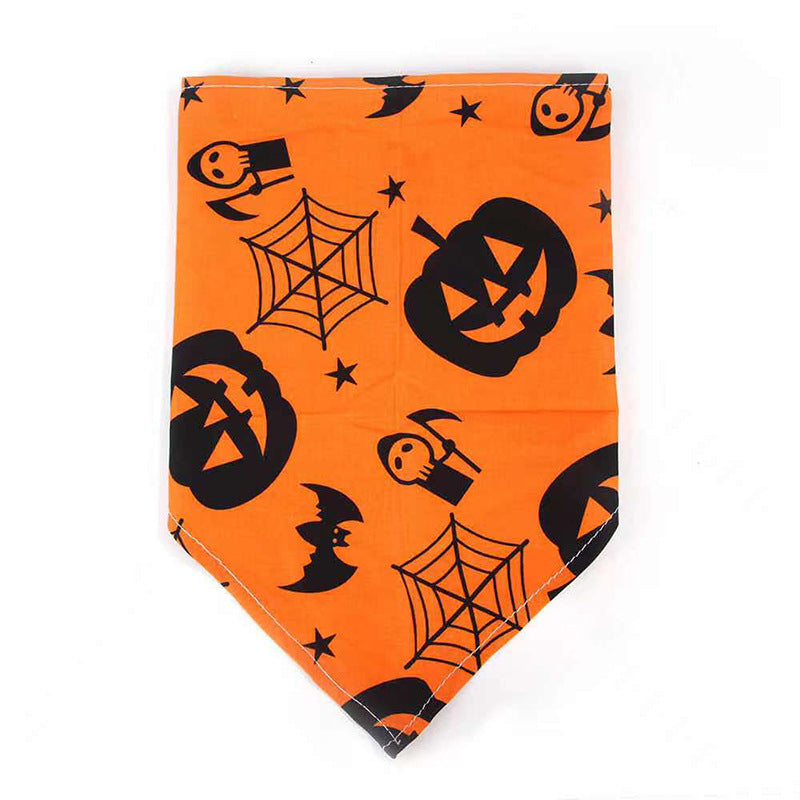 Halloween Skull Bandana Bib for Dogs & Cats | Spooky Triangle Scarf