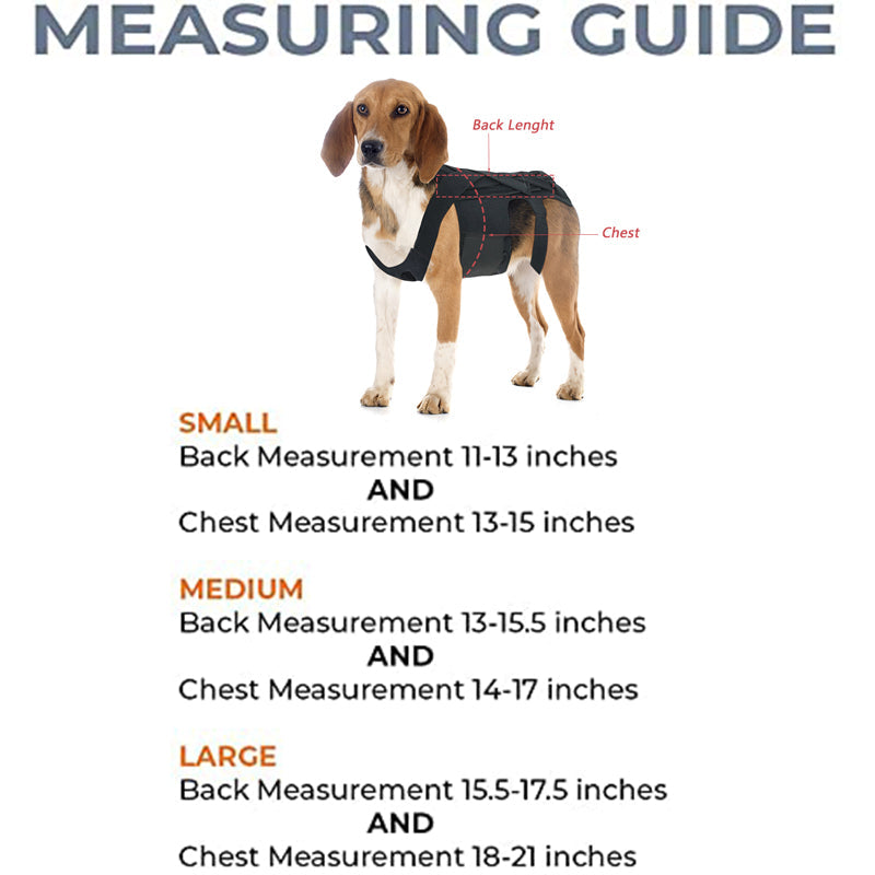 Dog Back Brace | IVDD, Arthritis & Back Pain Support Harness for Dogs | Spinal Recovery | S–L