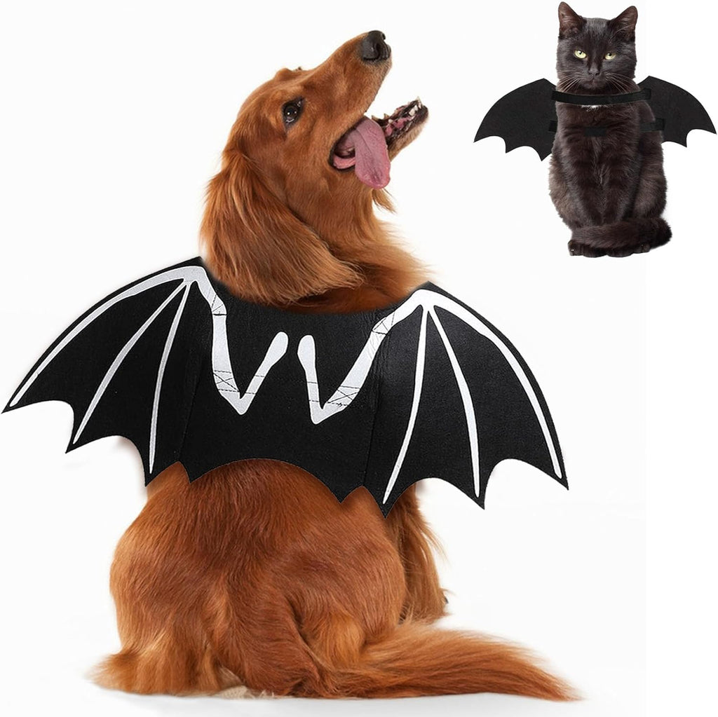 Luminous Bat Wing Dog Halloween Costume | Glow-in-the-Dark Skeleton Design