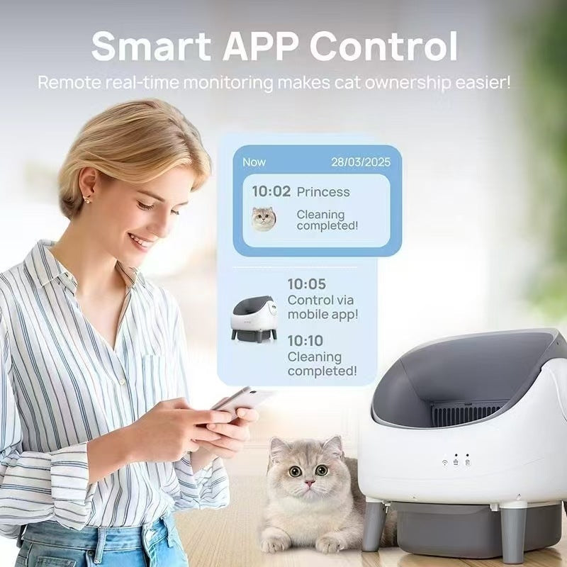 Automatic Self-Cleaning Cat Litter Box | Semi-Closed Drawer Design, No Scooping Required
