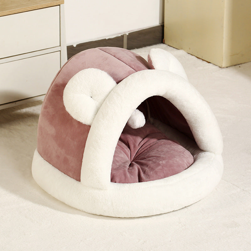 Self-Warming Pet Tent Cave Bed | Cozy Cat Hut & Dog Sleeping Bed | 4 Colors, 2 Sizes