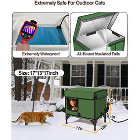 Foldable Insulated Cat Enclosure | Outdoor Heated Birthing Room & Cat Cage