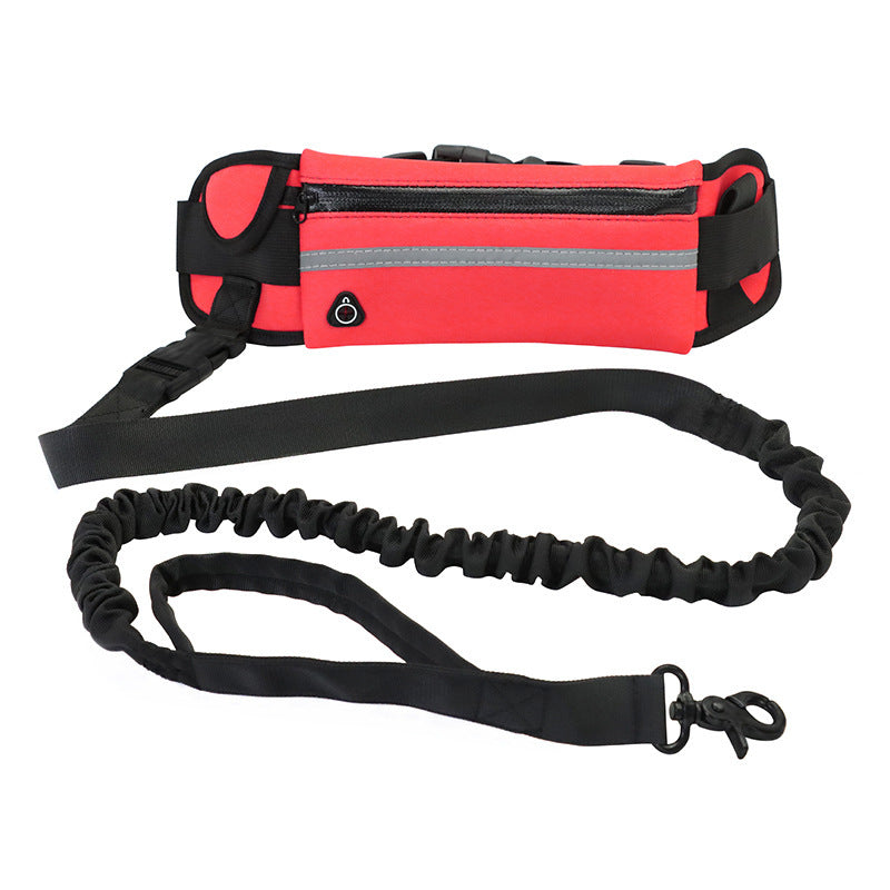 Hands-Free Dog Leash Belt | Bungee Waist Leash with Phone Pocket & Water Bottle Holder