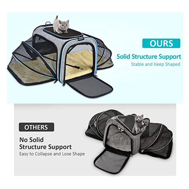 Airline-Approved Expandable Pet Carrier | Soft-Sided Travel Bag with 4-Way Opening for Cats & Dogs