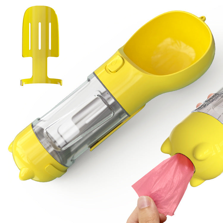 3-in-1 Portable Dog Water Bottle | Leak-Proof Travel Bottle with Poop Bag Dispenser & Treat Holder
