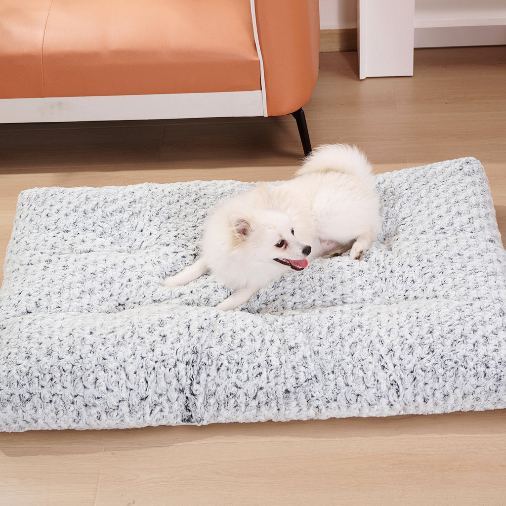 Thickened Rose Velvet Dog Bed | Soft Fluffy Washable Pet Kennel Mat | S–XL