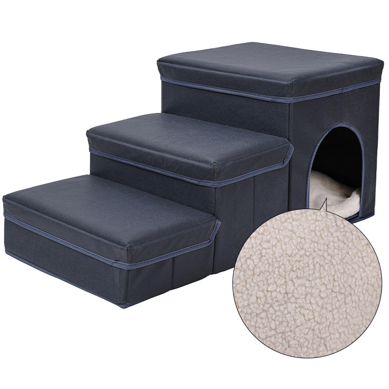 Plush Pet Stairs | Multifunctional Dog & Cat Steps for Bed, Sofa & Furniture