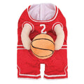 Dog Basketball Costume with Ball | Funny Sports Outfit for Dogs | Red & Yellow | S–L