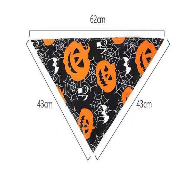 Halloween Skull Bandana Bib for Dogs & Cats | Spooky Triangle Scarf