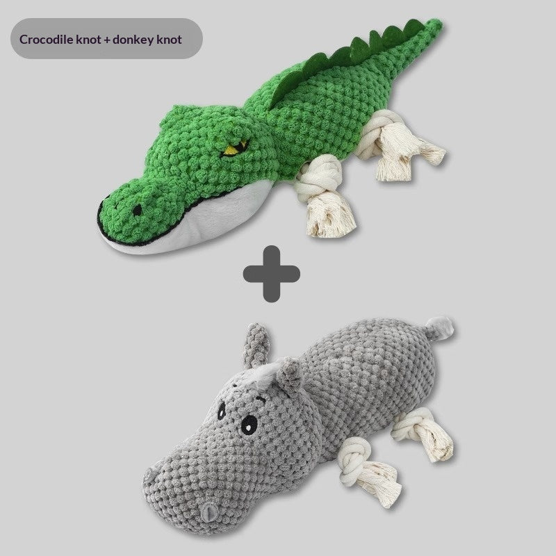 Squeaky Plush Pet Chew Toy | Teeth-Cleaning Sound Toy for Dogs | Singles & Sets
